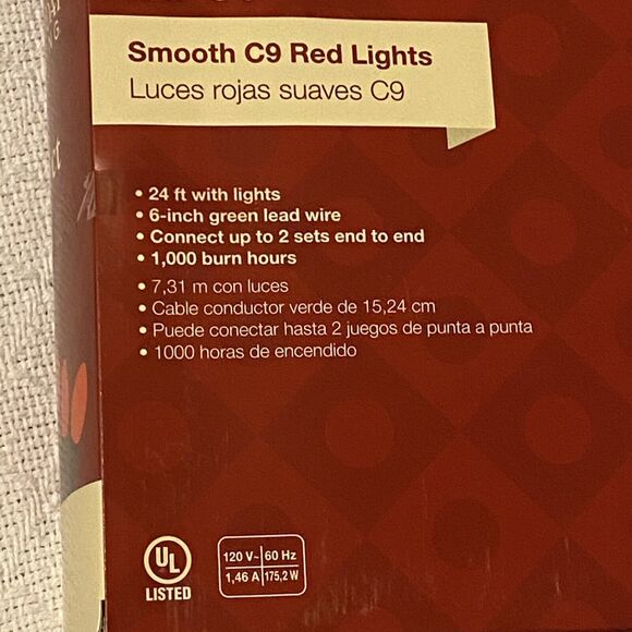 Holiday Living 25ct Ceramic Red C9 Christmas Lights Corded Indoor /Outdoor New - Picture 4 of 5